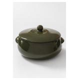 Brusche Pottery Green Ceramic Covered Casserole