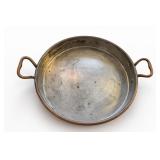 Vintage Copper Sauté Pan With Brass Handles