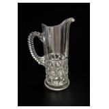 EAPG Model Flint Coarse Cut Block Glass Pitcher
