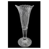 McKee Hickman Clear Pressed Glass Trumpet Vase