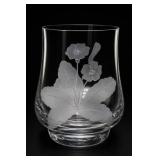Stuart Crystal Etched Floral Glass Vase