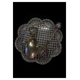 Cut Glass Dish, Decorative Spoon & Bottle Opener