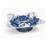 Victoria Ware Ironstone Blue-White Pedestal Dish