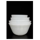 Federal USA White Milk Glass Mixing Bowl Set