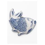 Ceramiche Bassano Blue-White Fish Wall Plaque
