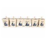 German Delft-Style Six-Piece Canister Set
