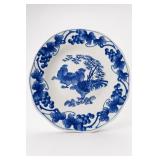 Blue-White Rooster Plate, Dehua Taoci, 12 In