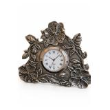 Kirk Stieff Pewter Lenox Quartz Floral Clock
