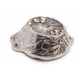 Ornate Silver-Tone Metal Serving Bowl