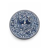 Amor Signed Mexican Blue Floral Plate