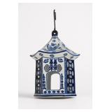 Blue & White Chinoiserie Porcelain Birdhouse