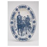 A.A. Importing Co. Blue Floral Equestrian Platter