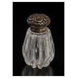 Cut Glass Shaker With Sterling Silver Lid