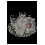 Anchor Hocking Glass Tray & Misc Glass Items