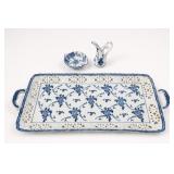 Royal House Blue Floral Tray Set