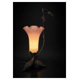 Hummingbird Lily Glass Table Lamp