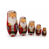 Russian Santa Claus Nesting Doll Set of 5