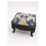 Dillard's Wool Wicker Ottoman With Cushion