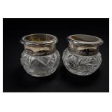 Cut Glass Perfume Bottle With Ornate Cap