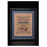 Framed Cross Stitch Alphabet Sampler
