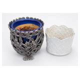 Blue & White Ceramic Planter Trio