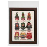 Needle Treasures Locomotives Framed Cross Stitch