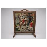 Vintage Hunting Scene Needlepoint Firescreen