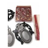 Cast Iron Trivet Set, Fleur-De-Lis Designs