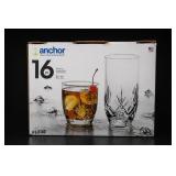 Anchor Hocking Fleur 16-Piece Beverage Set