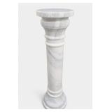 White Marble Column Pedestal, Approx. 54in Tall
