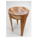 Mid-Century Round Wood Accent Table