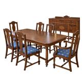 Jacobian Revival 6Pc Dining Table Buffet Set