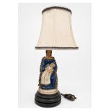 Staffordshire Blue & White Figural Table Lamp