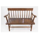 Wood Spindle-Back Deacon's Bench