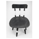Hitchcock Style Black And White Windsor Chair