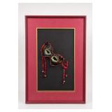 Framed Pair of Venetian-Style Masquerade Masks