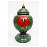Hand Painted Turned Wood Lidded Jar