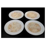 Northwood Grape Cable Custard Glass Plate Set UV