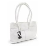 Maxx New York White Crocodile-Embossed Tote Bag