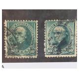 1895 U.S. 273 Webster 10 Cents Pair