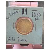 1883 Liberty Head Nickel Gold Plated