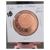 2017 Mexico Aztec Calendar Copper Round