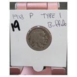 1913-P Buffalo Nickel, Type 1