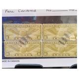U.S. C-7 Rotary Press Used Pane Of 4 Stamps