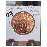 Standing Liberty 1 Oz .999 Fine Copper Round