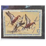1972 $3 Cinnamon Teal Signed Migratory Bird Stamp