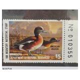 1989 Minnesota Duck Stamp American Wigeon $5