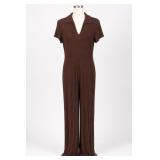 Ronni Nicole Petite Brown Ribbed Jumpsuit