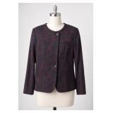 Petite Sophisticate Floral Paisley Blazer 6P