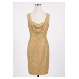 Maggy London Gold Jacquard Sheath Dress